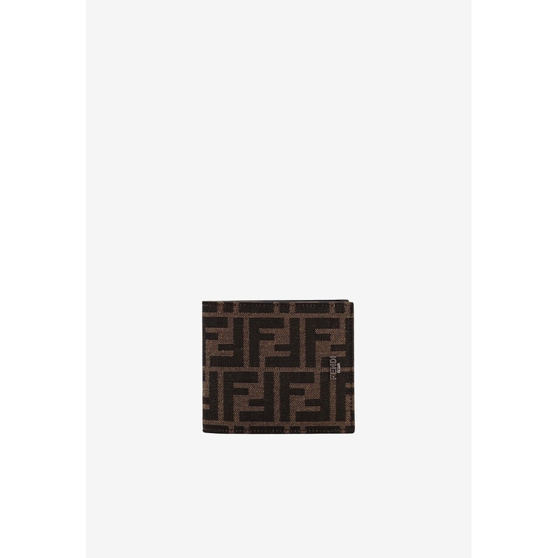 FF Jacquard Leather Wallet Brown Onesize
