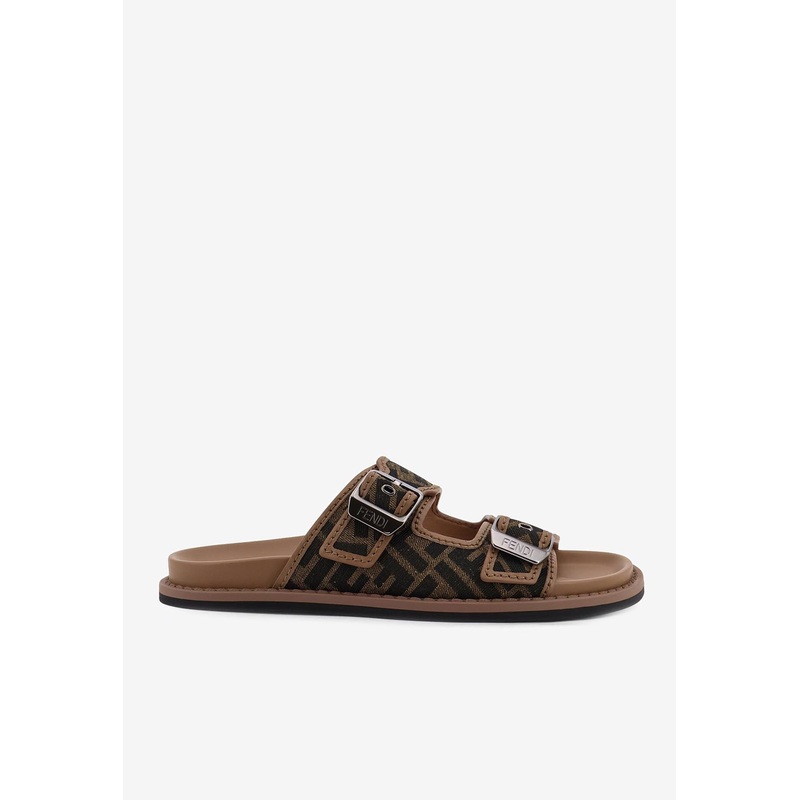 FF Jacquard Slides Brown mshoesuk_UK 5