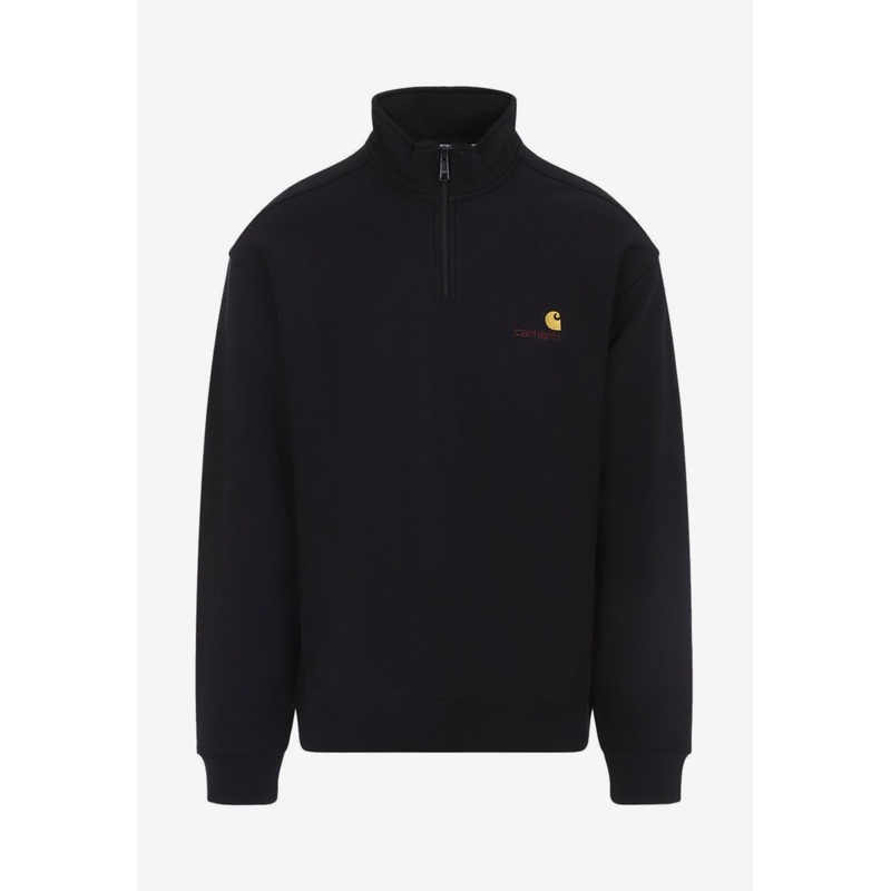 Half Zip American Script Sweatshirt Black mrtwstd_XL