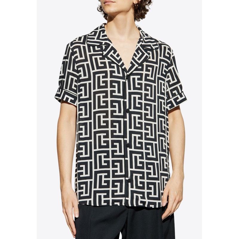 PB Labyrinthe Monogram Bowling Shirt Monochrome mrtwshirtseu_EU 39