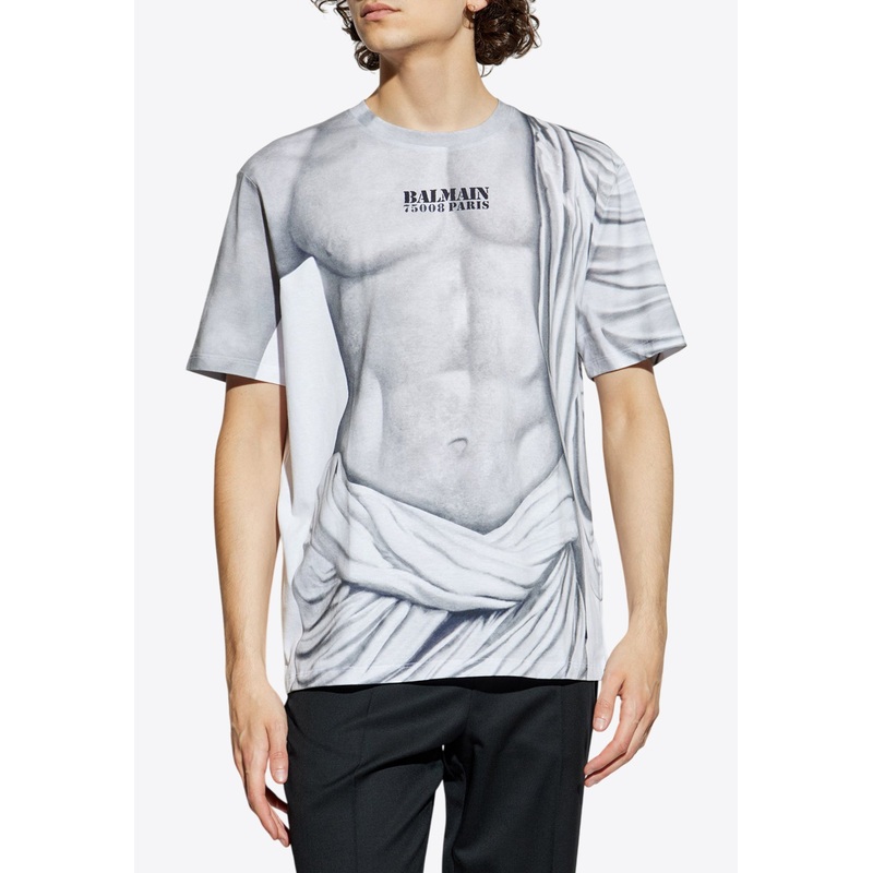 Statue Print T-shirt Gray mrtwstd_S