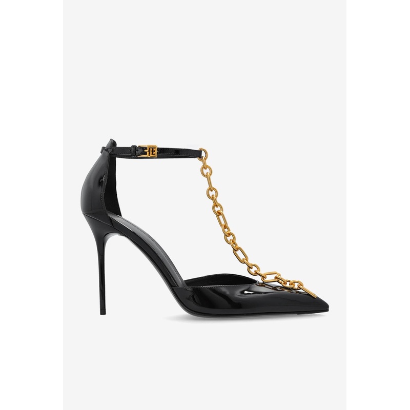 Sync 95 Patent Leather Chain Pumps Black wshoeseu_EU 36