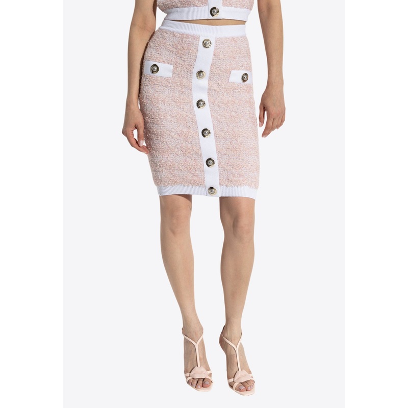 Tweed Skirt with Lurex Thread Pink wrtwfr_FR 34