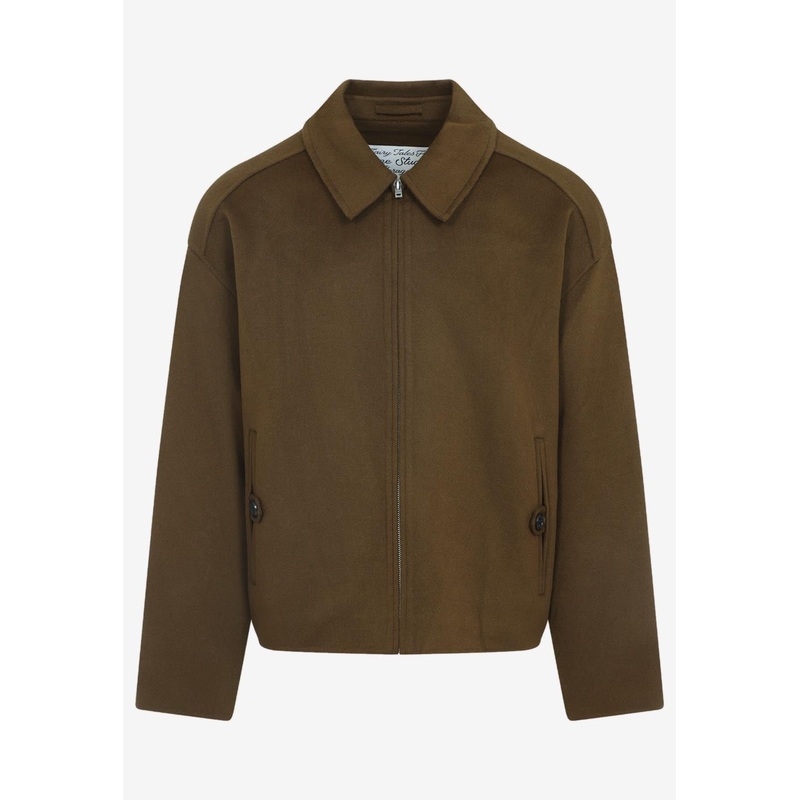 Wool Zip-Up Jacket Green mrtwit_IT 50