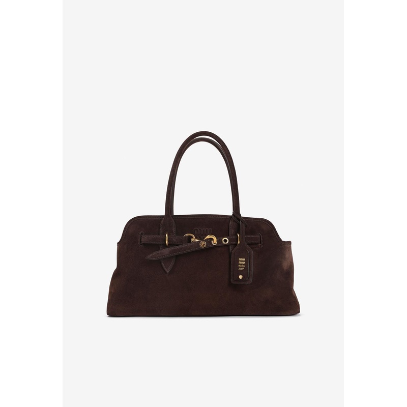 Aventure Suede Shoulder Bag Dark Brown Onesize