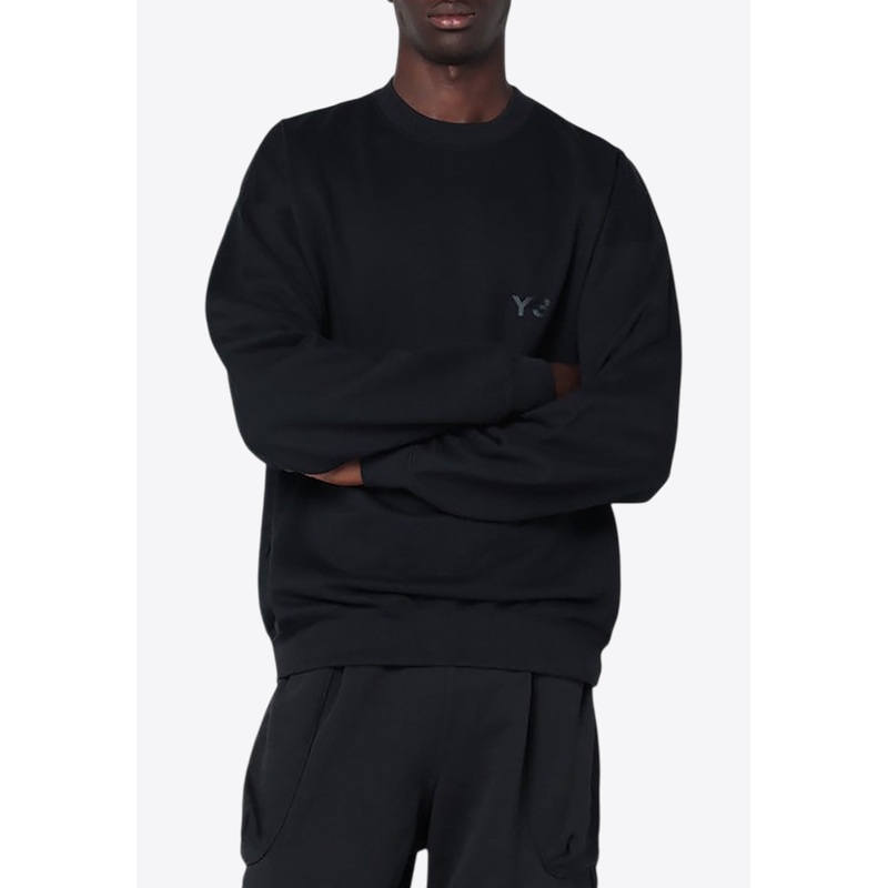 Brushed Terry Crewneck Logo Sweatshirt Black mrtwstd_S