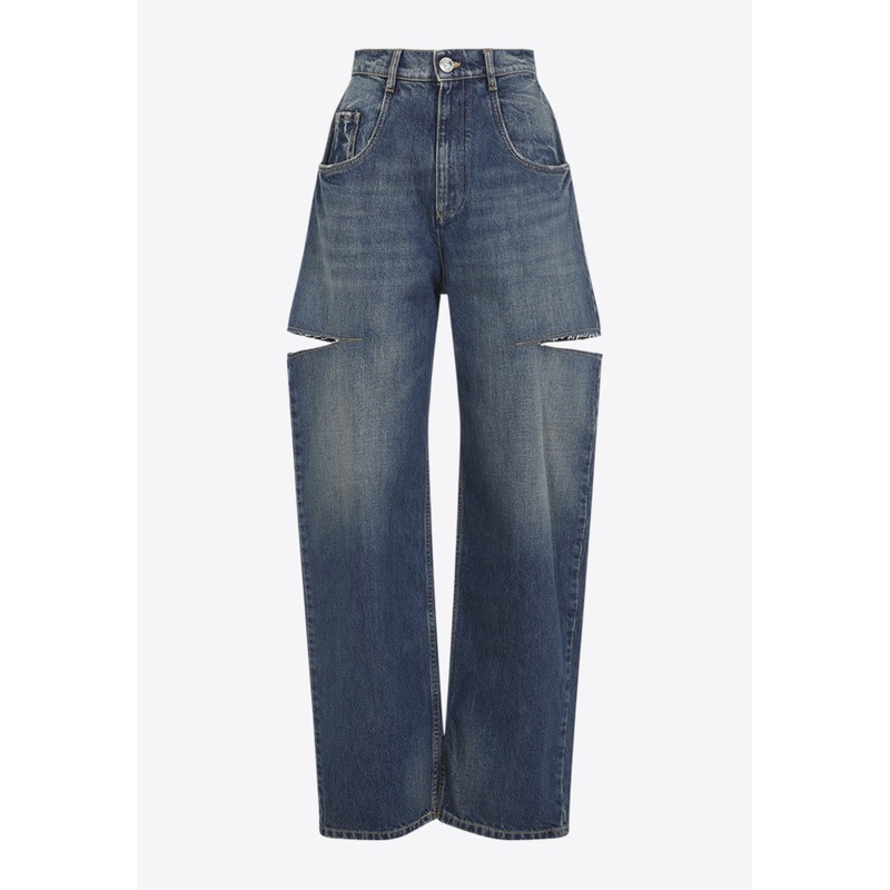 Cut-Out Straight-Leg Jeans Blue wrtwit_IT 42