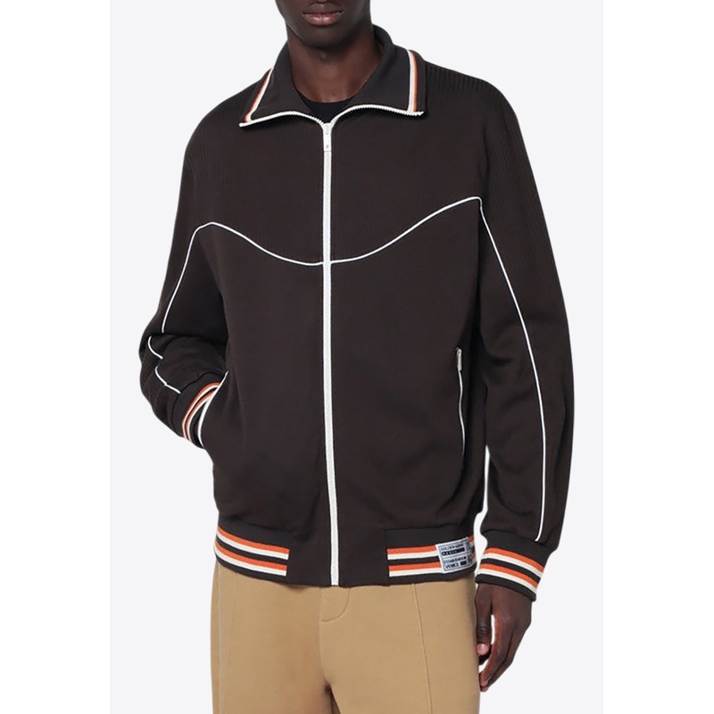 Logo Patch Zip-Up Sweatshirt Brown mrtwstd_M