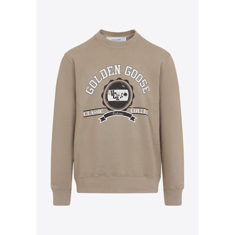 Logo-Printed Pullover Sweatshirt Beige mrtwstd_XL