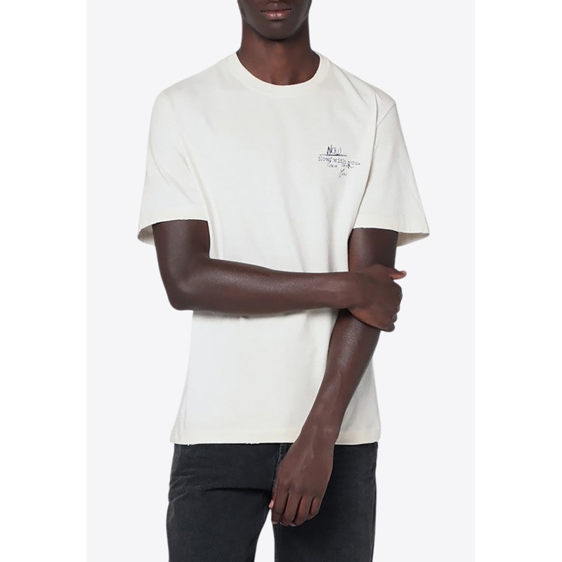 Vintage-Effect Crewneck T-shirt White mrtwstd_S