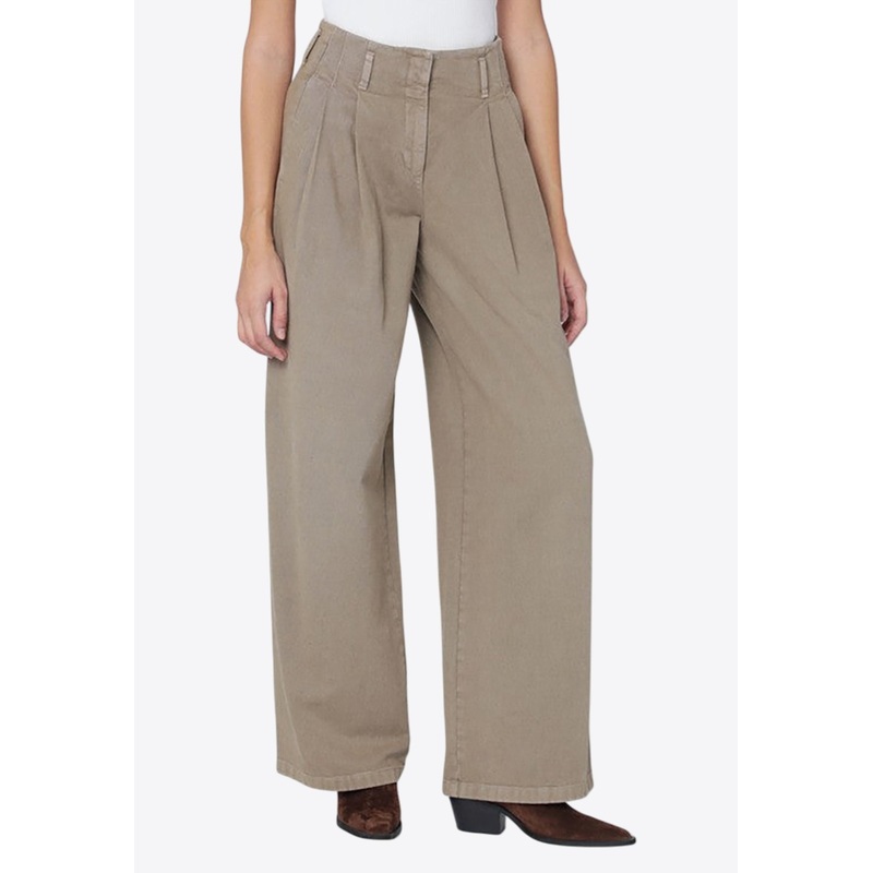 Wide-Leg Pants with Stars-Logo Khaki wrtwit_IT 38