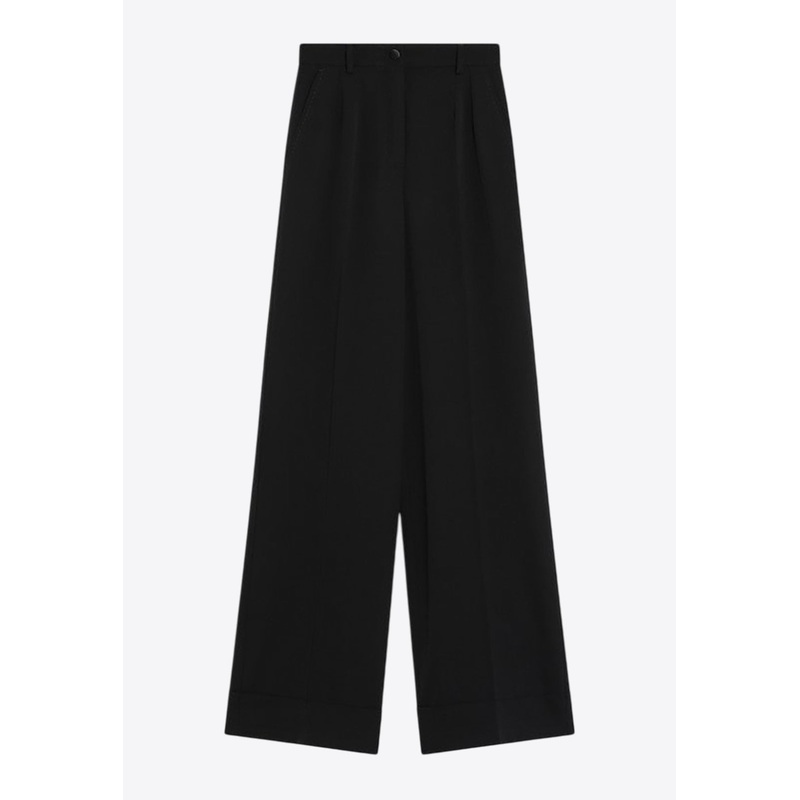 Wool-Blend High-Rise Pants Black wrtwit_IT 42