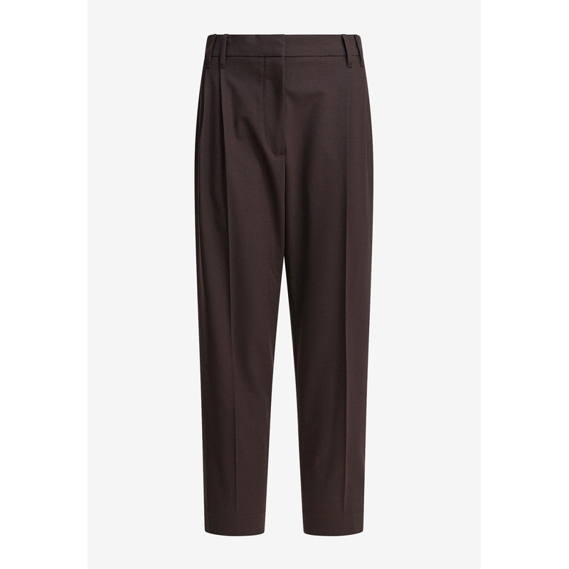 Wool-Blend Tailored Pants Brown wrtwit_IT 40