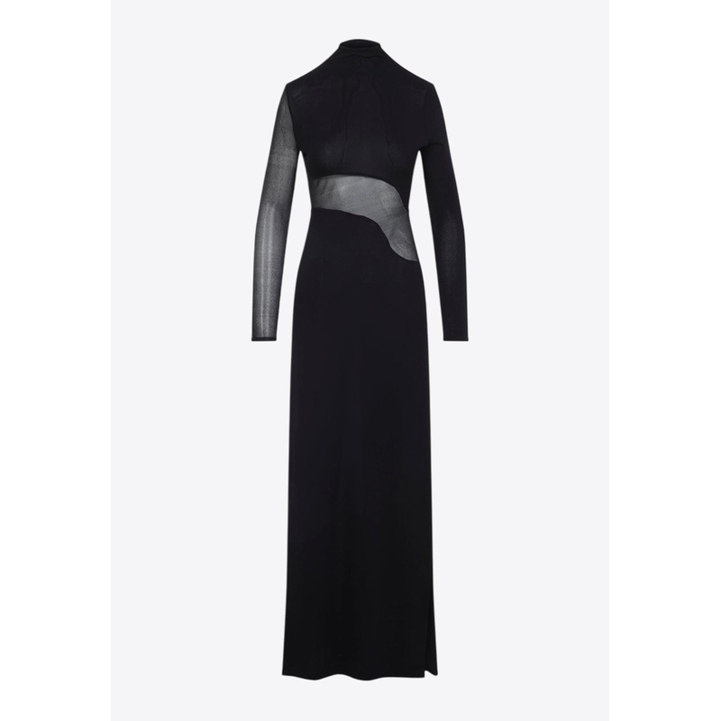 Bodycon Paneled Maxi Dress Black wrtwfr_FR 38