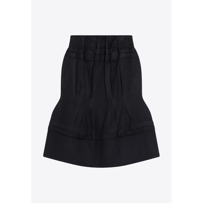 Chevron Wool Midi Skirt Navy wrtwit_IT 40