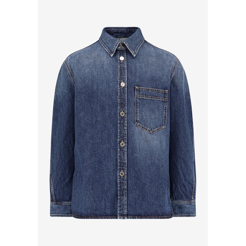 Denim Buttoned Shirt Blue mrtwstd_M