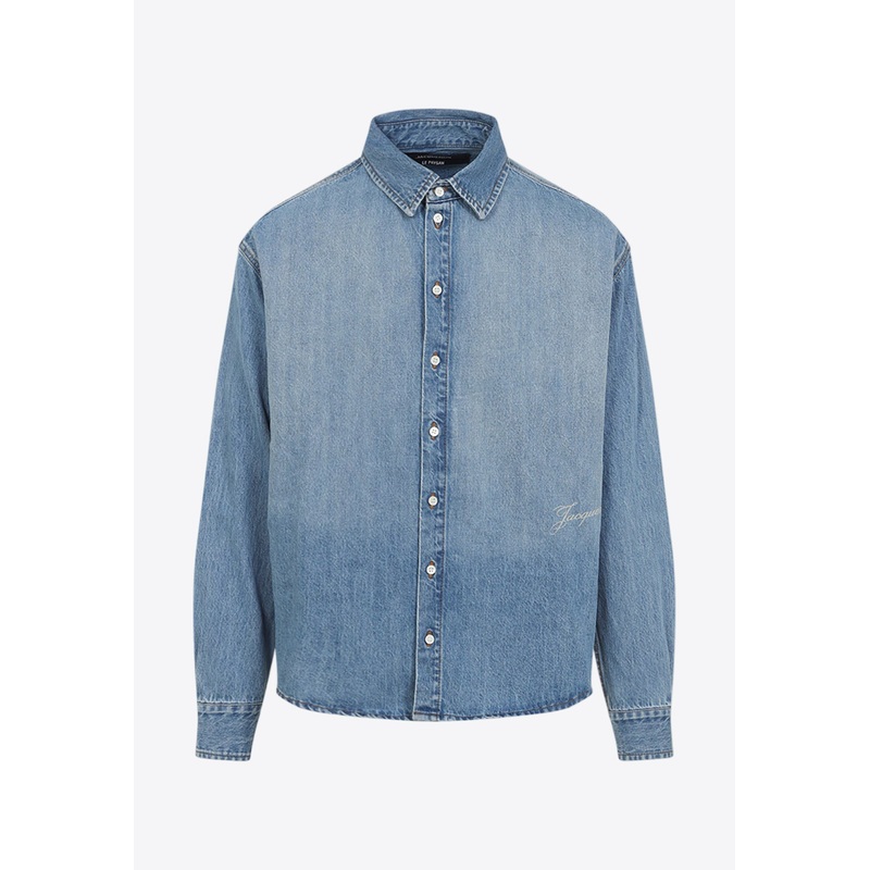 Simon De-Nmes Faded Denim Shirt Blue mrtwit_IT 46