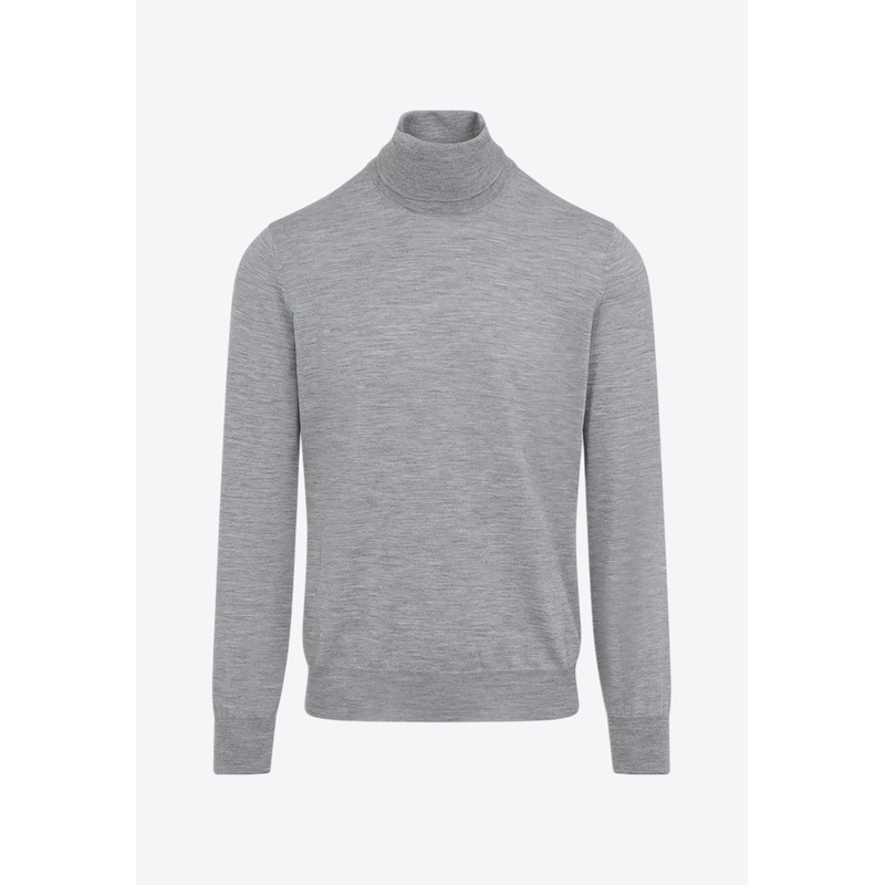 Wool Cashmere Turtleneck Sweater Gray mrtwit_IT 52