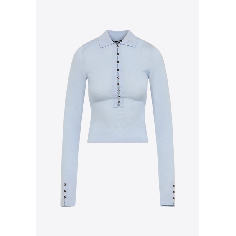 Wool Polo T-shirt with J Embroidery Light Blue wrtwfr_FR 32