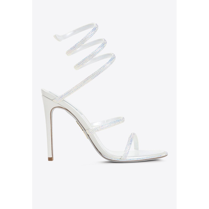 110 Cleo Crystal-Embellished Heeled Sandals Ivory wshoeseu_EU 36
