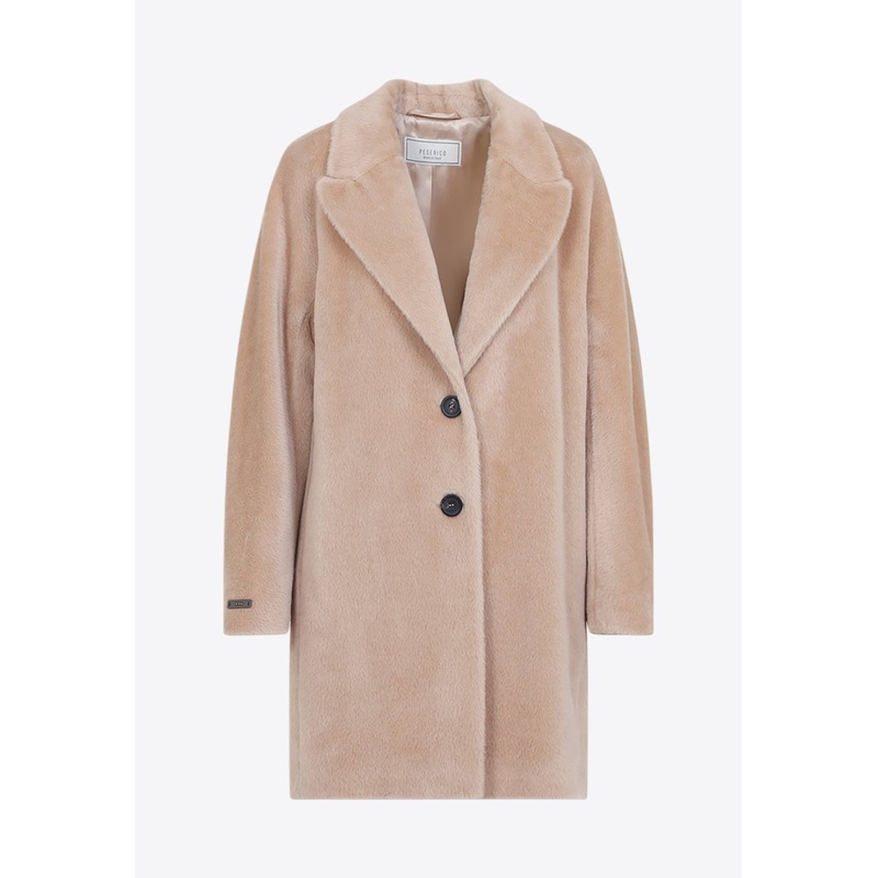 Bear Cocoon Single-Breasted Coat Beige wrtwit_IT 38