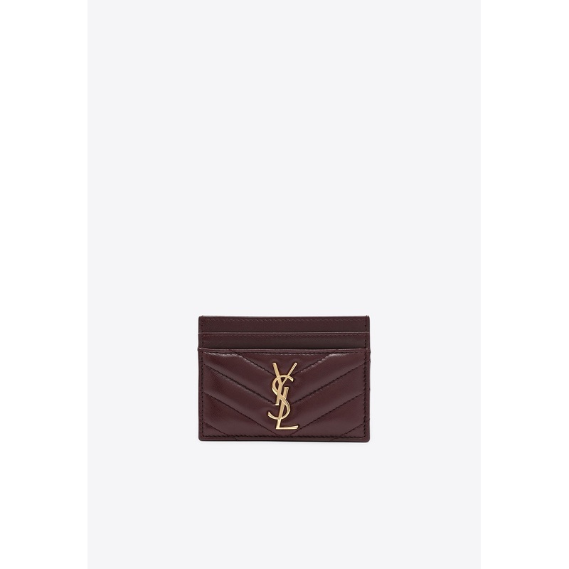 Cassandre Quilted Leather Cardholder Burgundy Onesize
