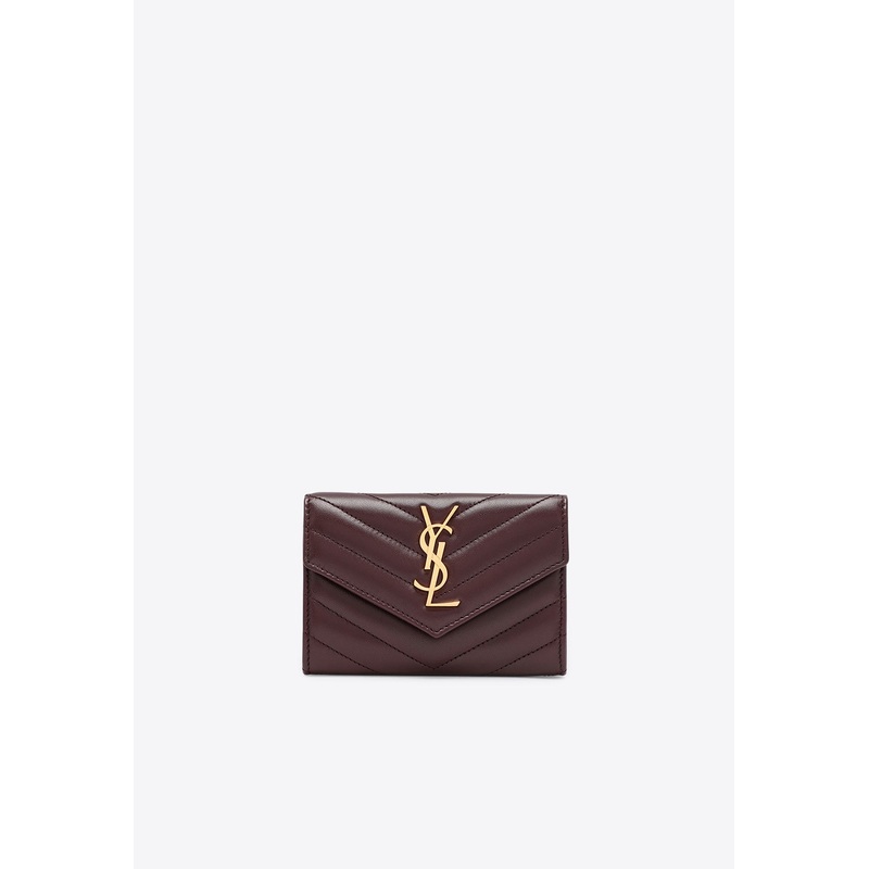 Cassandre Quilted Leather Wallet Bordeaux Onesize