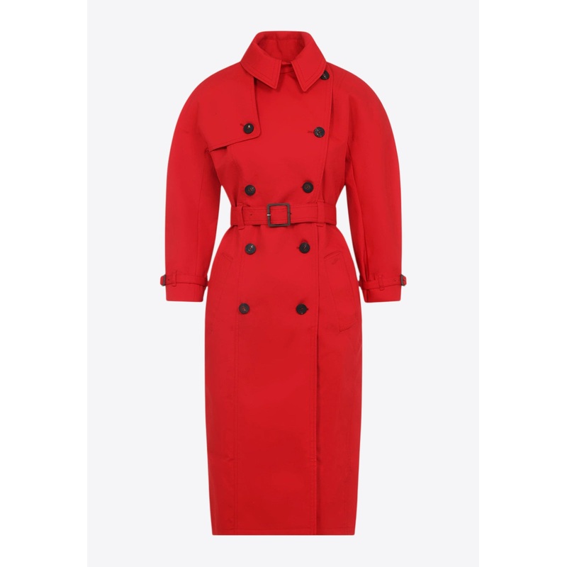 Citta Double-Breasted Trench Coat Red wrtwfr_FR 34