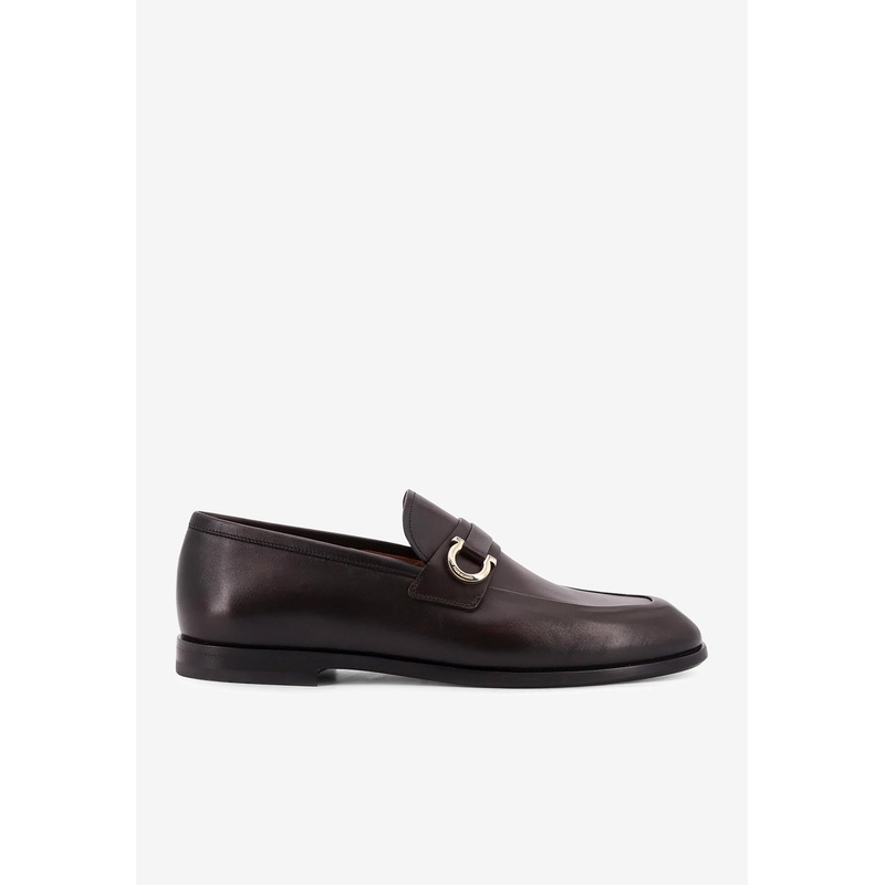 Florio Gancini Leather Loafers Brown mshoesus_US 6