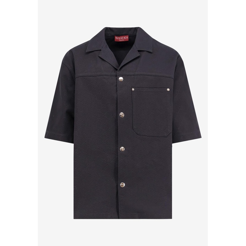 GG Jacquard Short-Sleeved Shirt Black mrtwit_IT 48