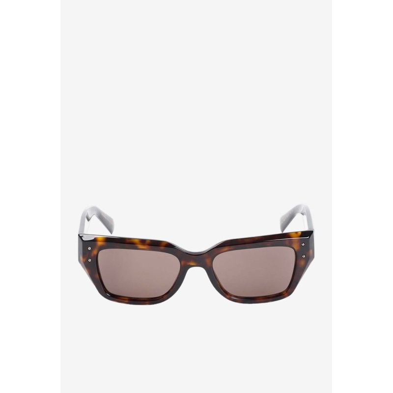 Rectangular Acetate Sunglasses Brown Onesize