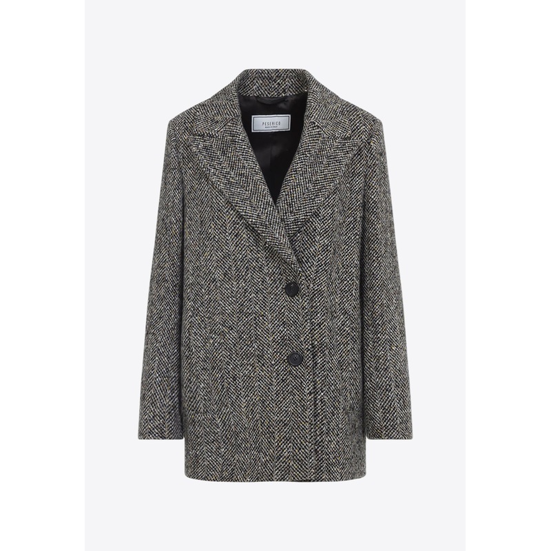Short Single-Breasted Wool Coat Multicolor wrtwit_IT 38