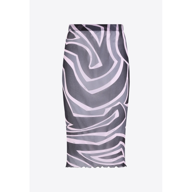 Tulle Midi Pencil Skirt Multicolor wrtwstd_S