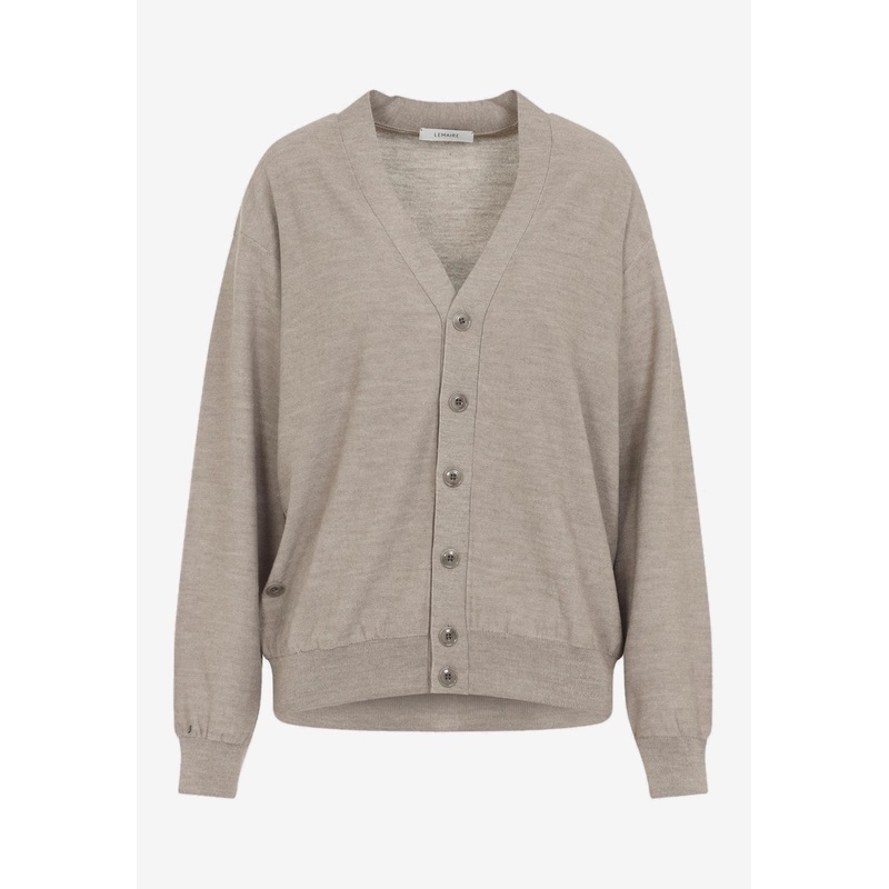Twisted Wool-Blend Cardigan Light Taupe wrtwstd_M