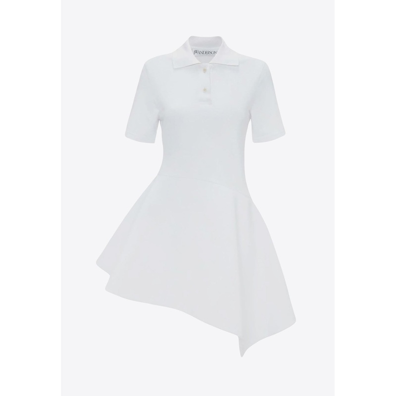 Asymmetric Mini Polo Dress White wrtwstd_XXS