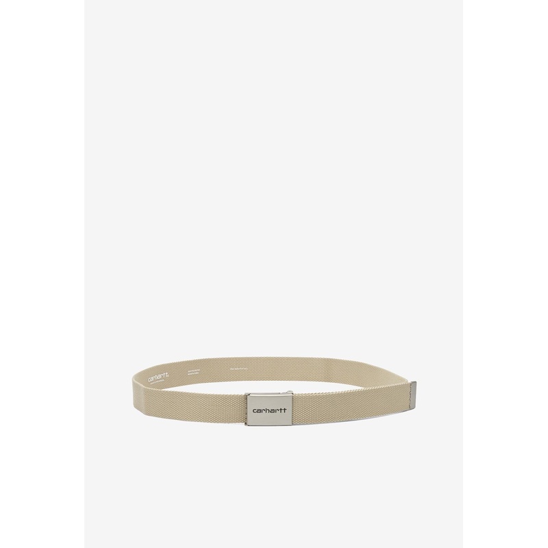 Clip Chrome Canvas Belt Beige Onesize