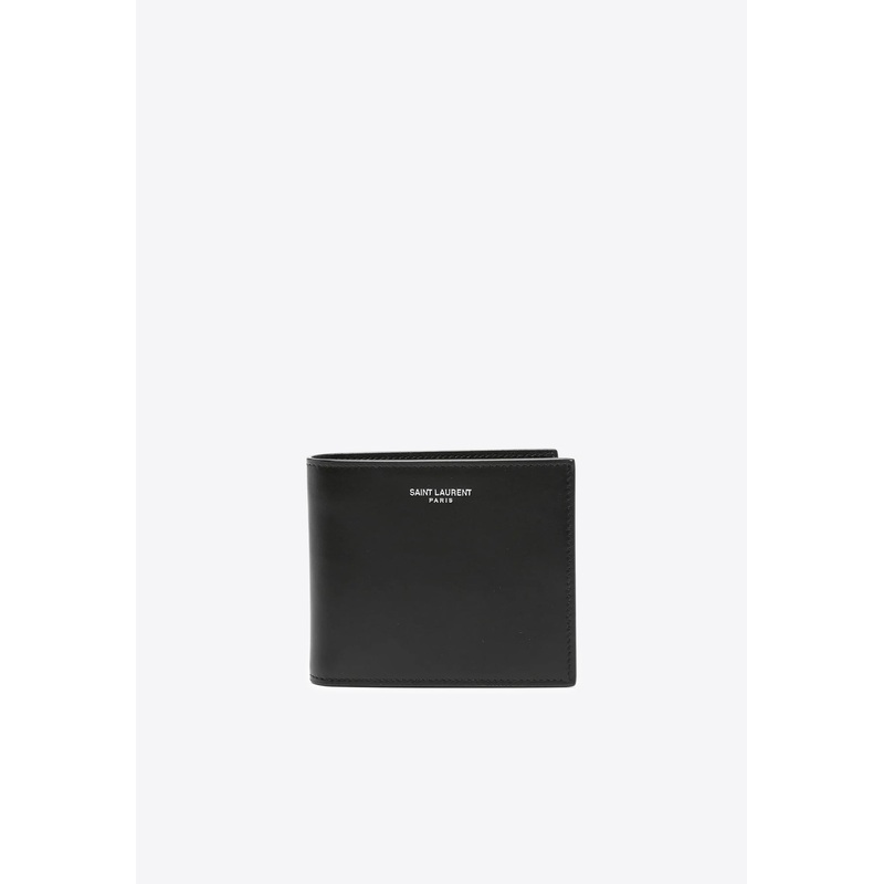 Embossed Logo East/West Calf Leather Wallet Black Onesize
