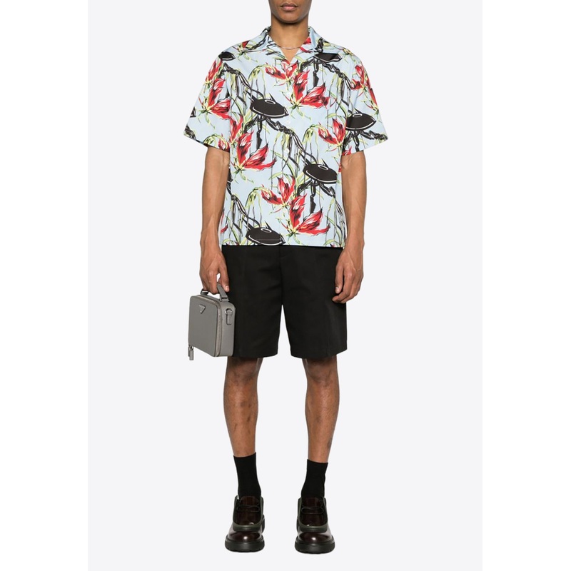 Floral Print Buttoned Shirt Multicolor mrtwstd_M