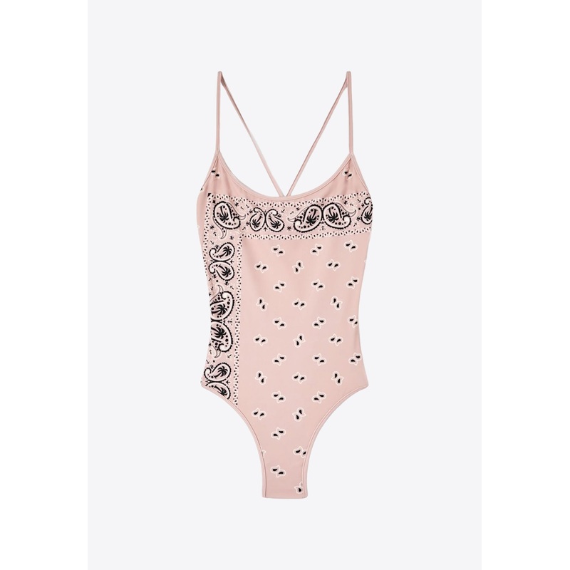 Paisley Print One-Piece Swimsuits Pink wrtwstd_XS