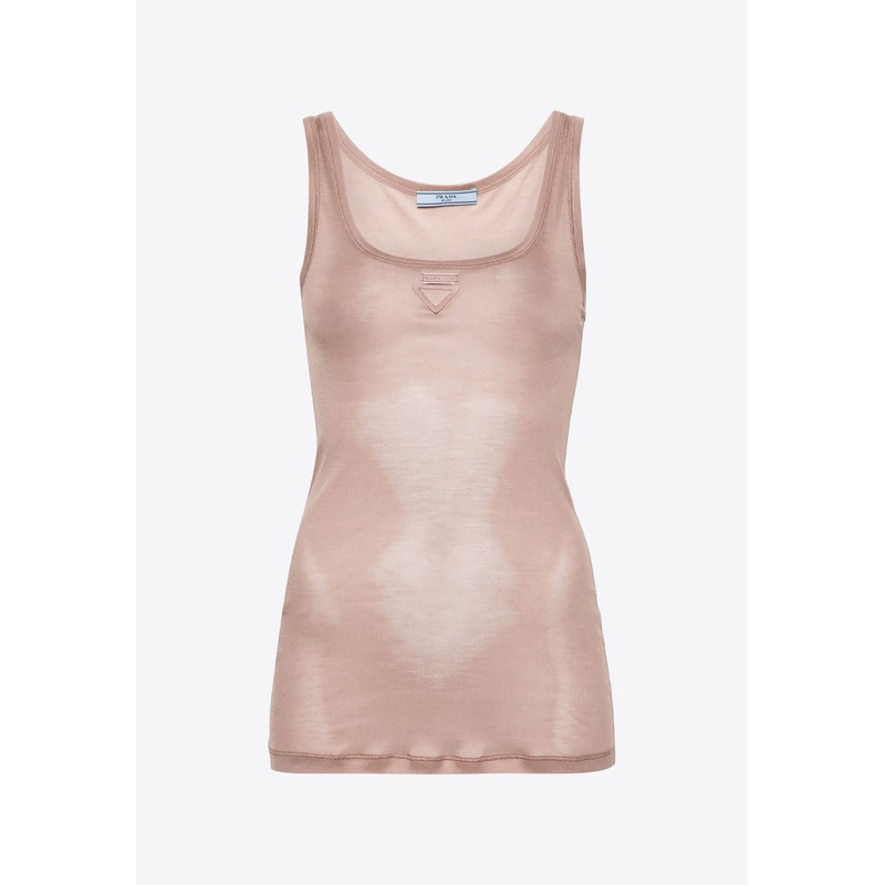 Triangle-Appliqu Silk Top Pink wrtwit_IT 38