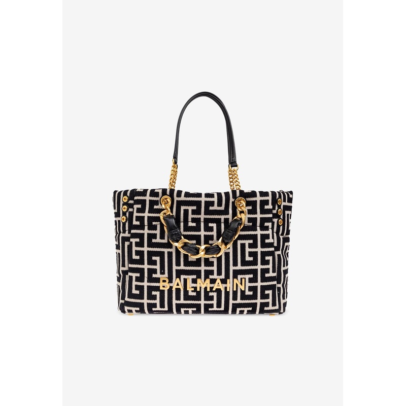 1945 Soft PB Labyrinthe Jacquard Canvas Tote Bag Monochrome Onesize