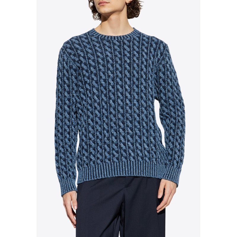 3D Weave Wool Sweater Navy mrtwstd_M