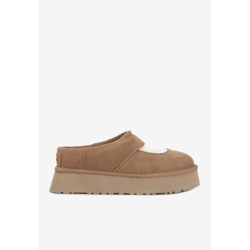 Bea Mary-Jane Flatform Suede Slippers Chestnut wshoeseu_EU 36