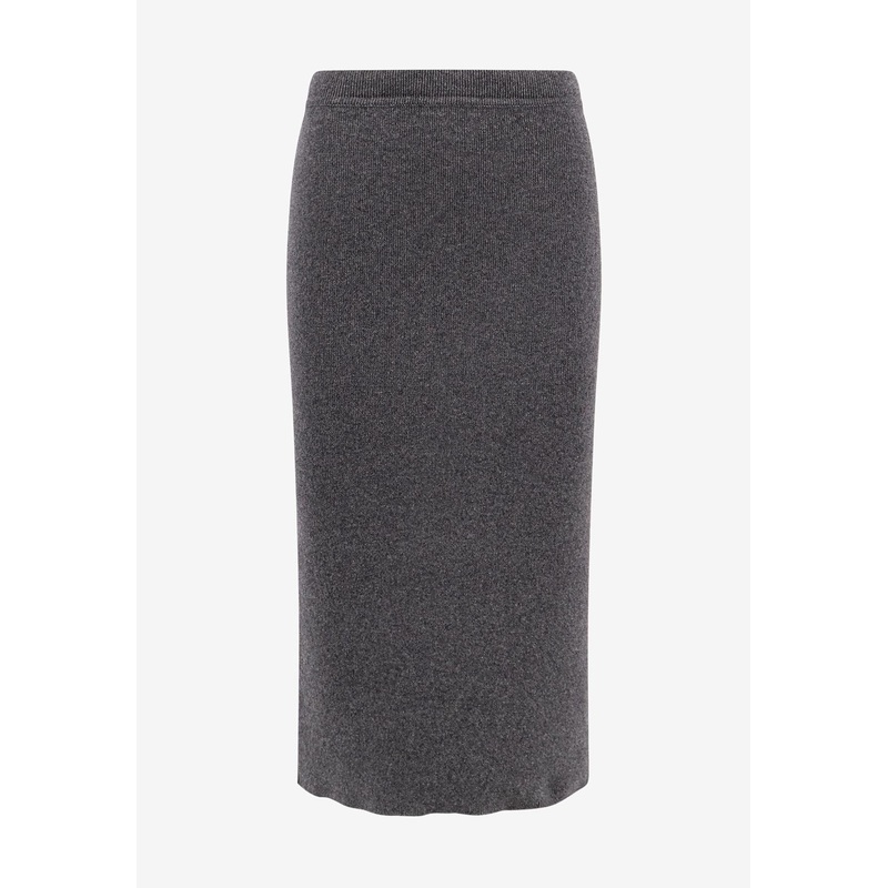 Cashmere-Blend Midi Skirt Gray wrtwstd_S