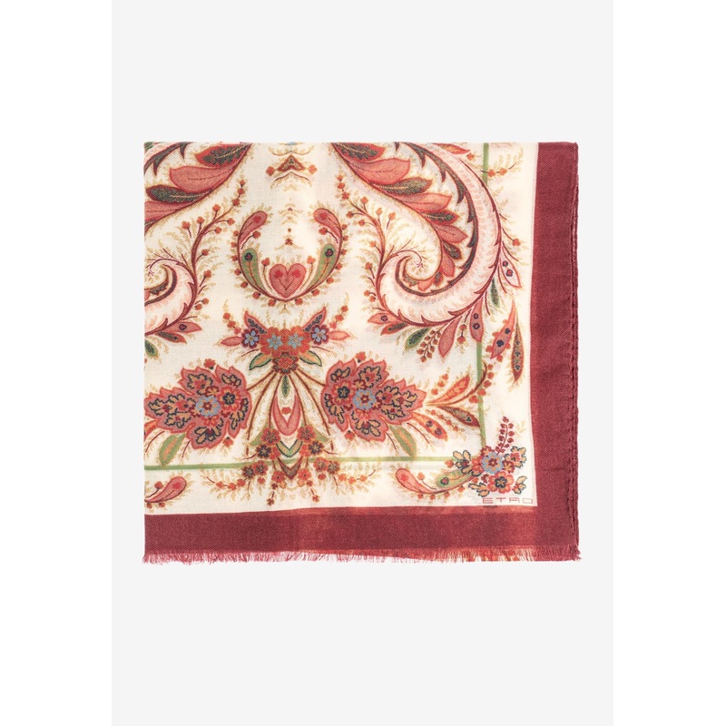 Paisley Print Silk-Blend Scarf Multicolor Onesize