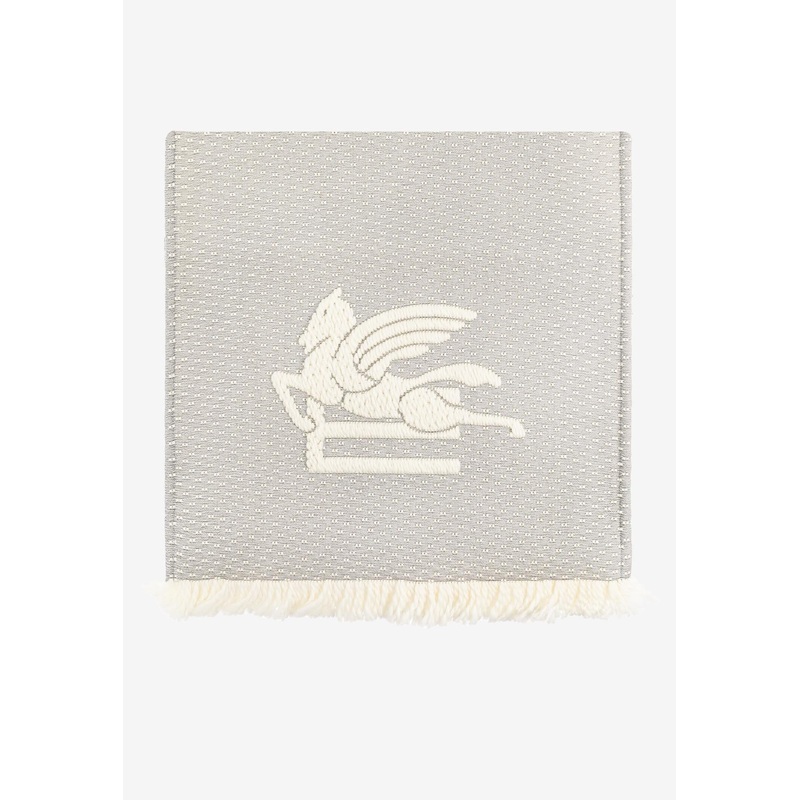 Pegaso Embroidered Scarf Gray Onesize