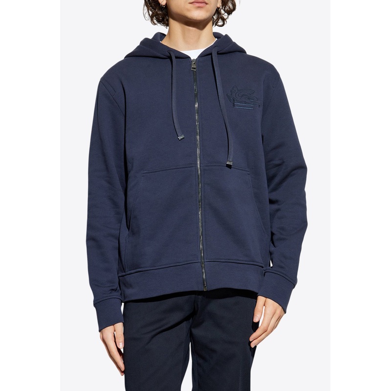 Pegaso Embroidered Zip-Up Sweatshirt Navy mrtwstd_S