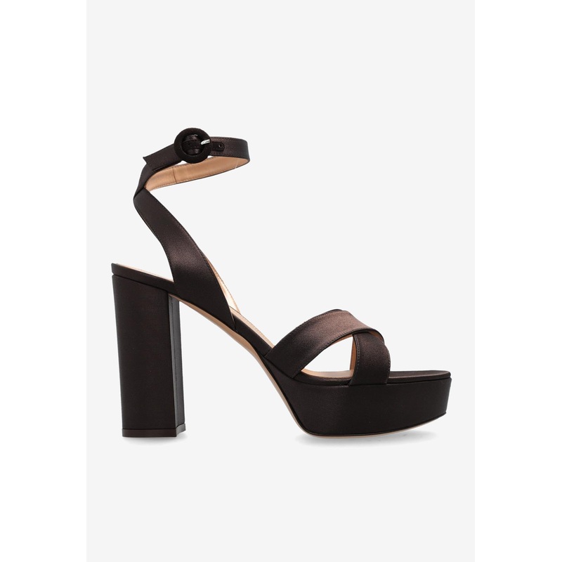 Sabrina 105 Satin Platform Sandals Brown wshoeseu_EU 36