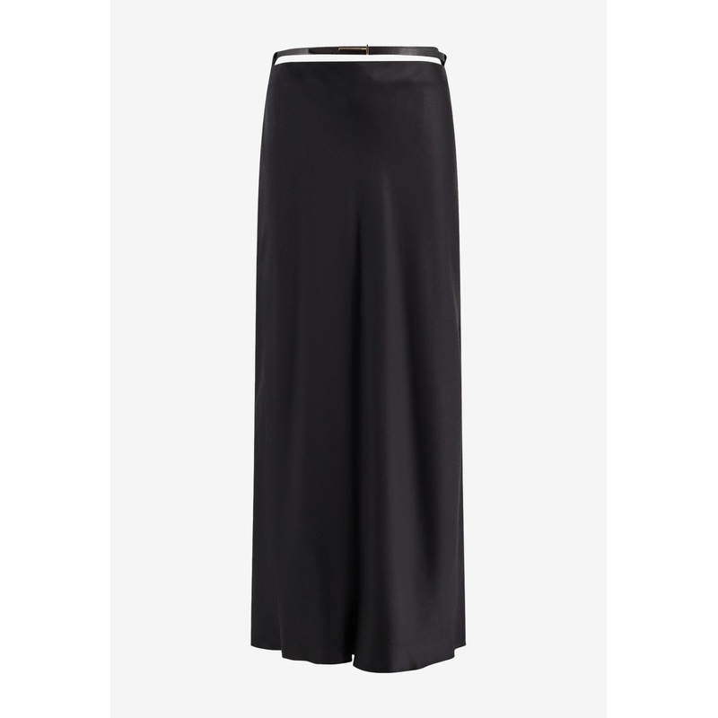 Silk Midi Skirt Black wrtwit_IT 38