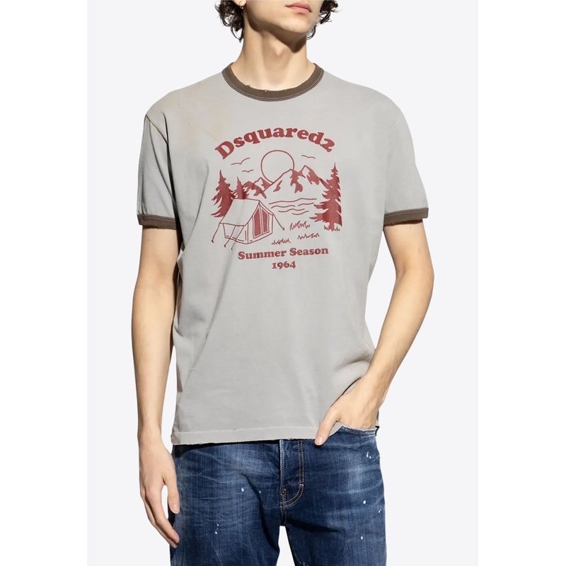 1964 Camping Printed T-shirt Gray mrtwstd_S